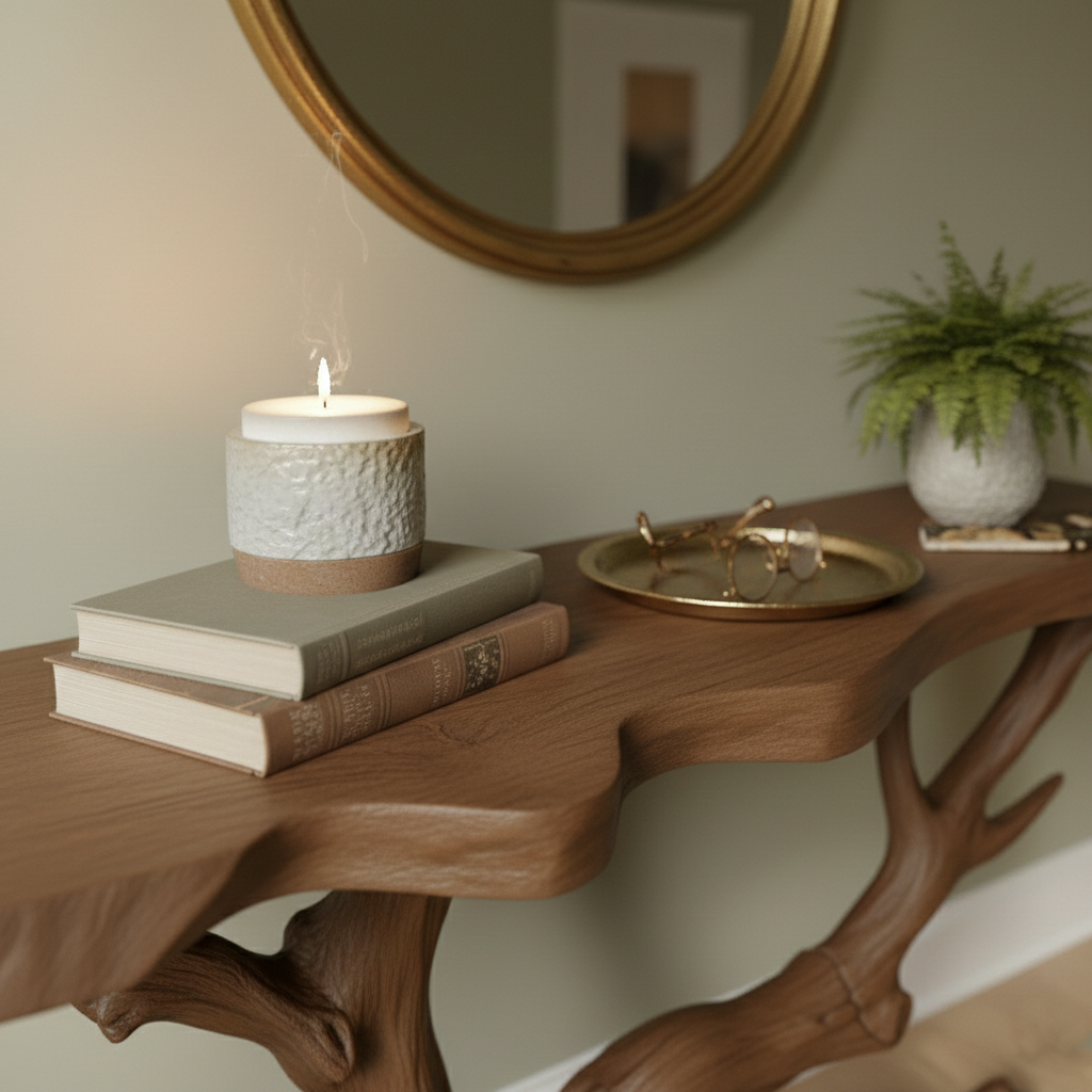 Sculptural Driftwood Root Console Table – Organic Modern Entryway Statement