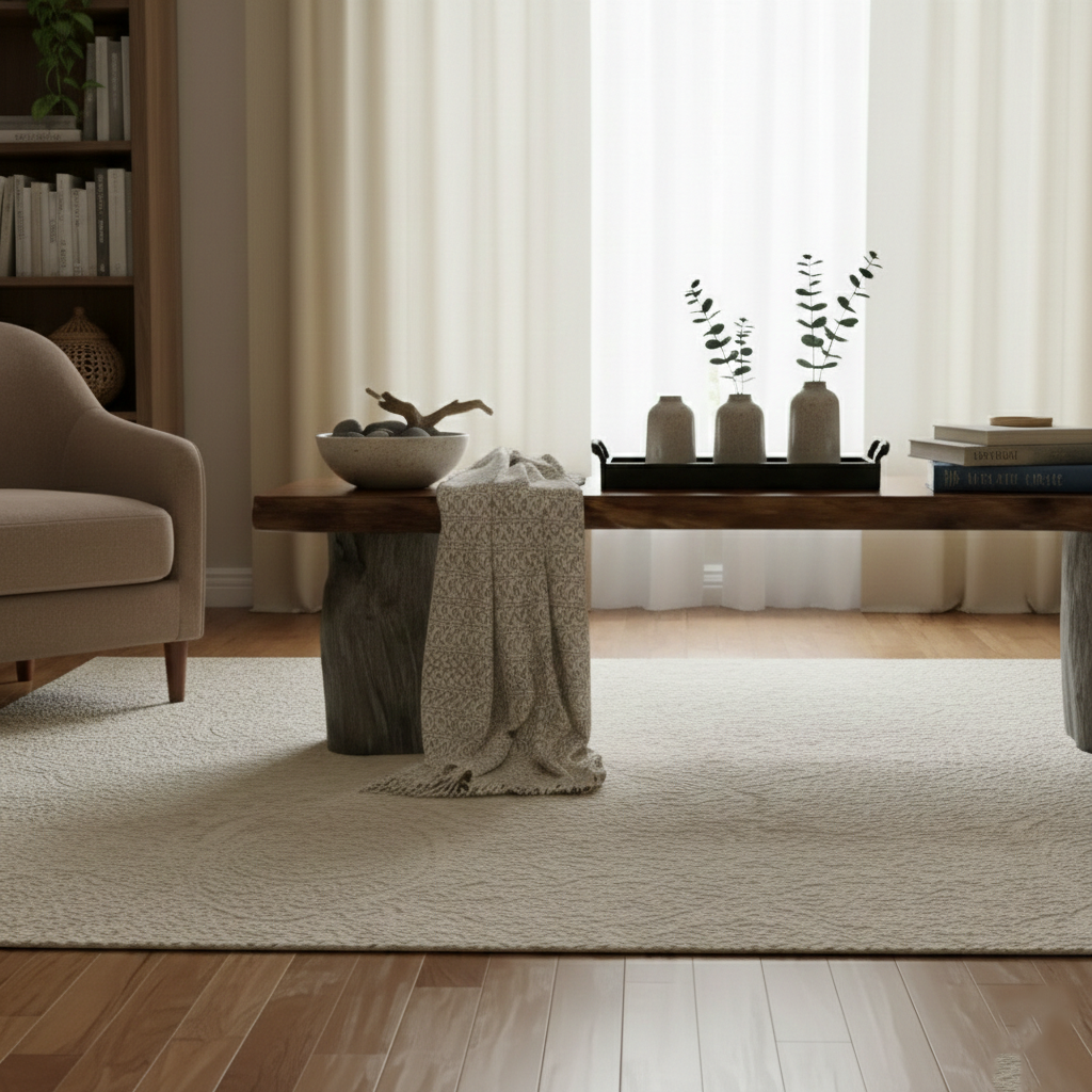 Mineral & Timber Console Table – Live Edge Solid Wood & Natural Stone Statement Installation