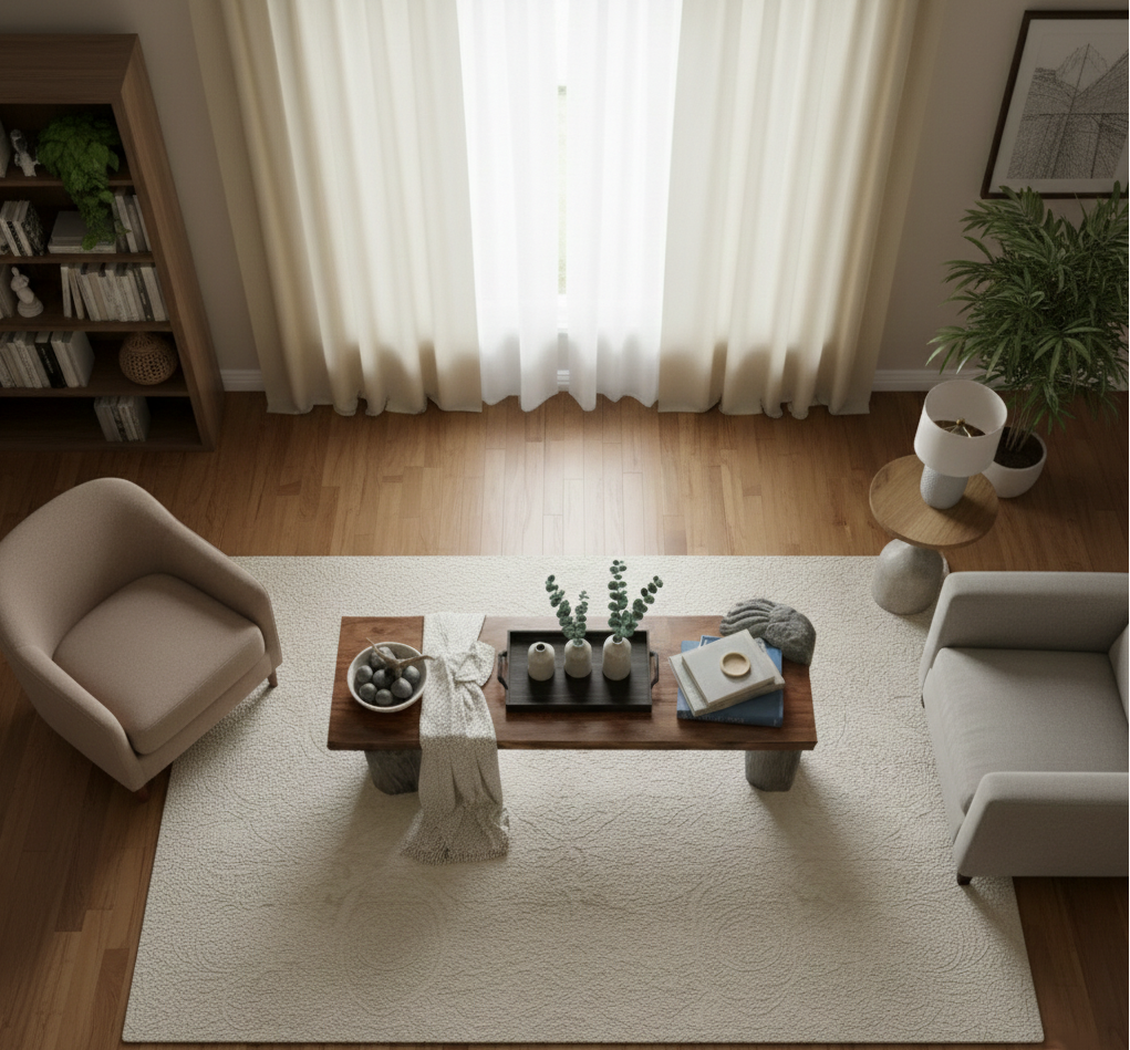 Mineral & Timber Console Table – Live Edge Solid Wood & Natural Stone Statement Installation