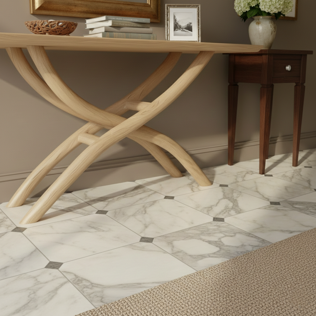 Cairn Sculptural Solid Wood Console Table – Zen Modern Entryway Statement