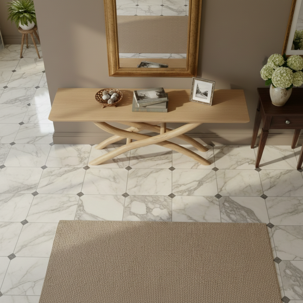 Cairn Sculptural Solid Wood Console Table – Zen Modern Entryway Statement