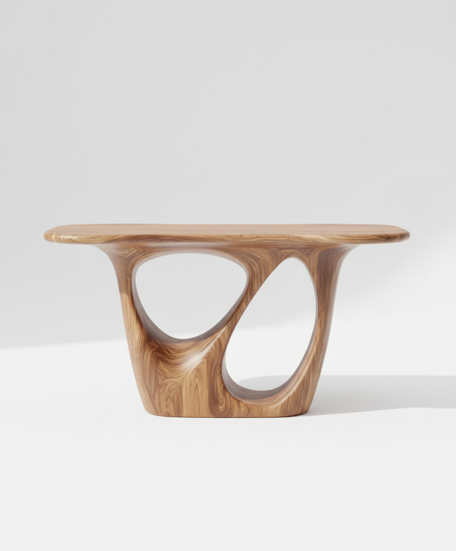 Monumental Sculptural Root Console Table – Grand Live-Edge Solid Wood Statement