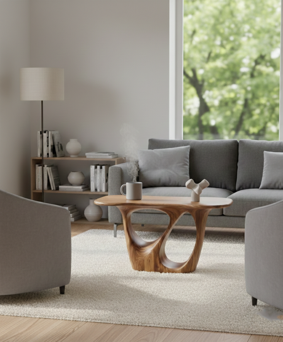 Monumental Sculptural Root Console Table – Grand Live-Edge Solid Wood Statement