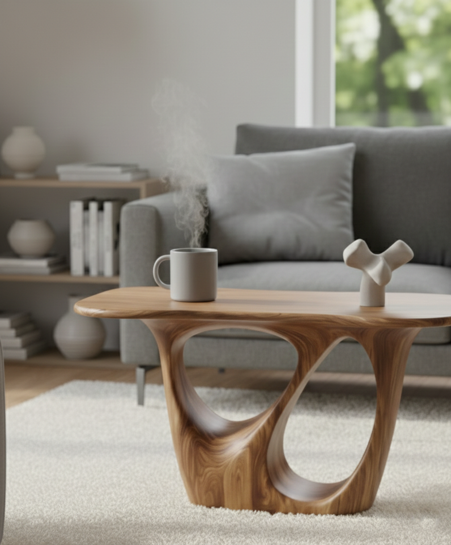 Monumental Sculptural Root Console Table – Grand Live-Edge Solid Wood Statement