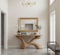 Fluid Sculptural Wood Console Table – Handcrafted Organic Modern Entryway Statement