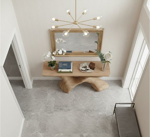 Fluid Sculptural Wood Console Table – Handcrafted Organic Modern Entryway Statement