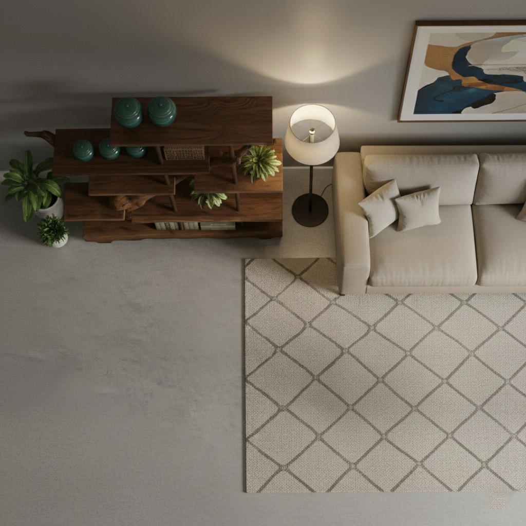 Asymmetrical Live-Edge Solid Wood Shelf – Architectural Room Divider Installation