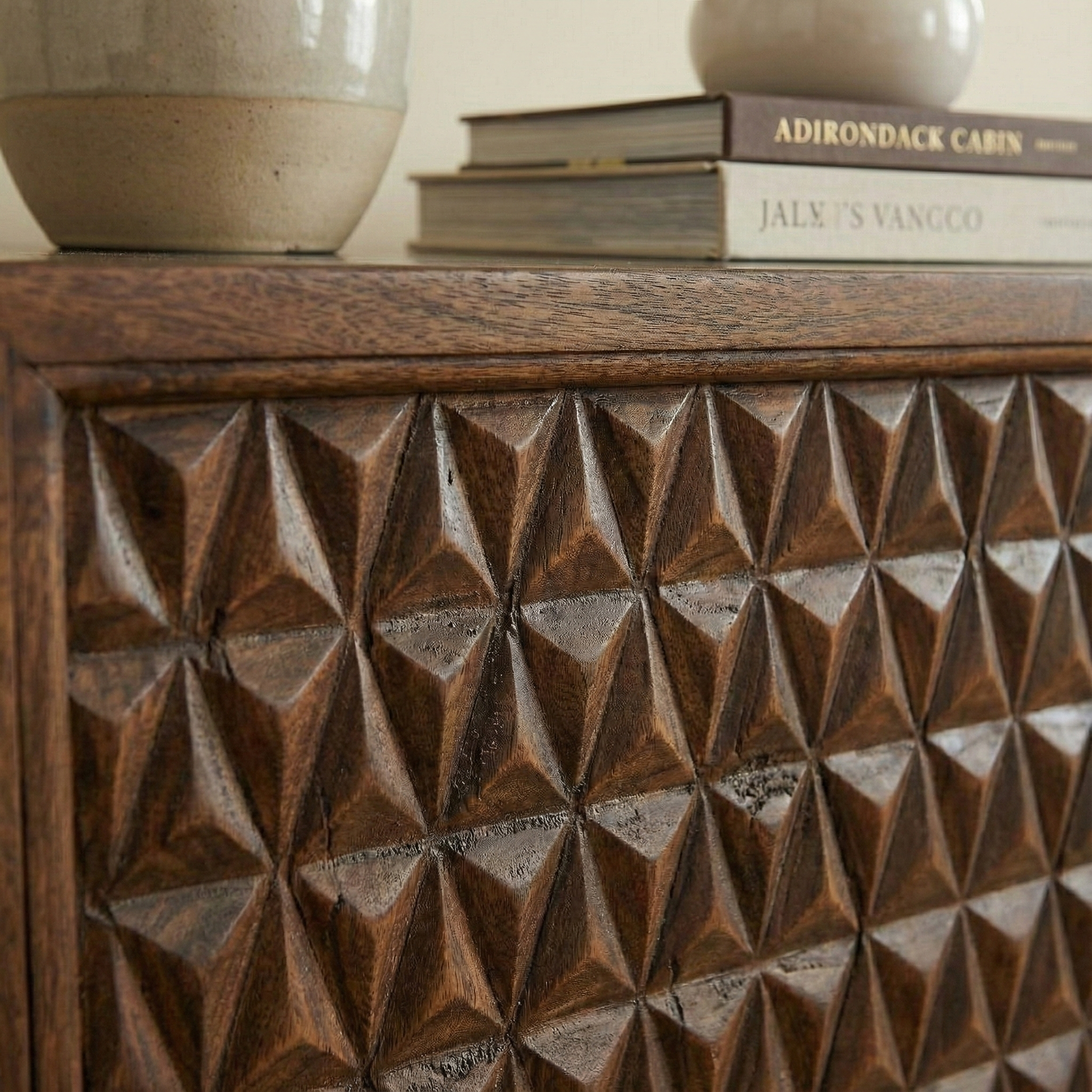 Solid Black Walnut Sideboard – Handmade Modern Real Wood Console Cabinet